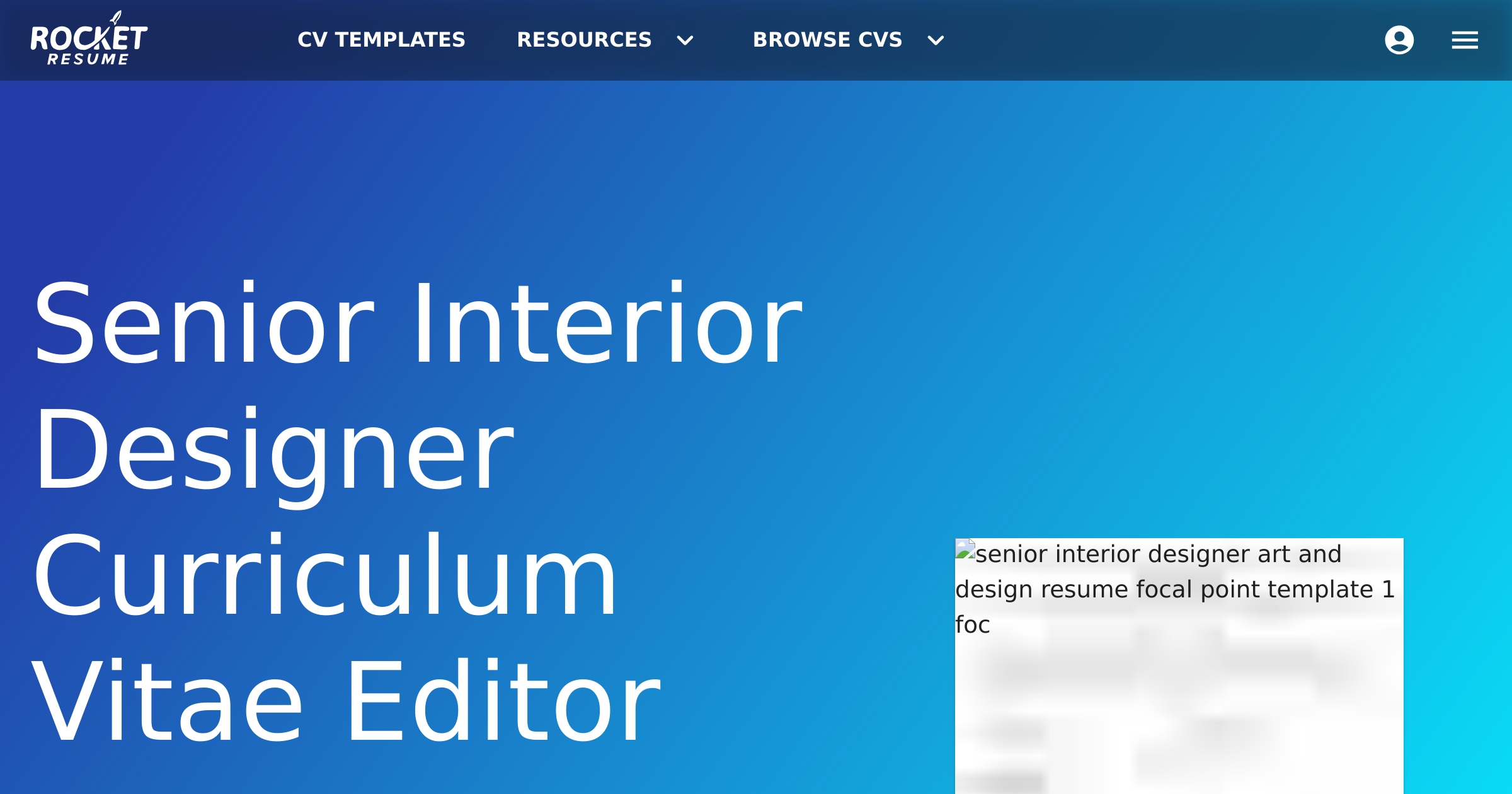 Senior Interior Designer CV Editor | Rocket Resume