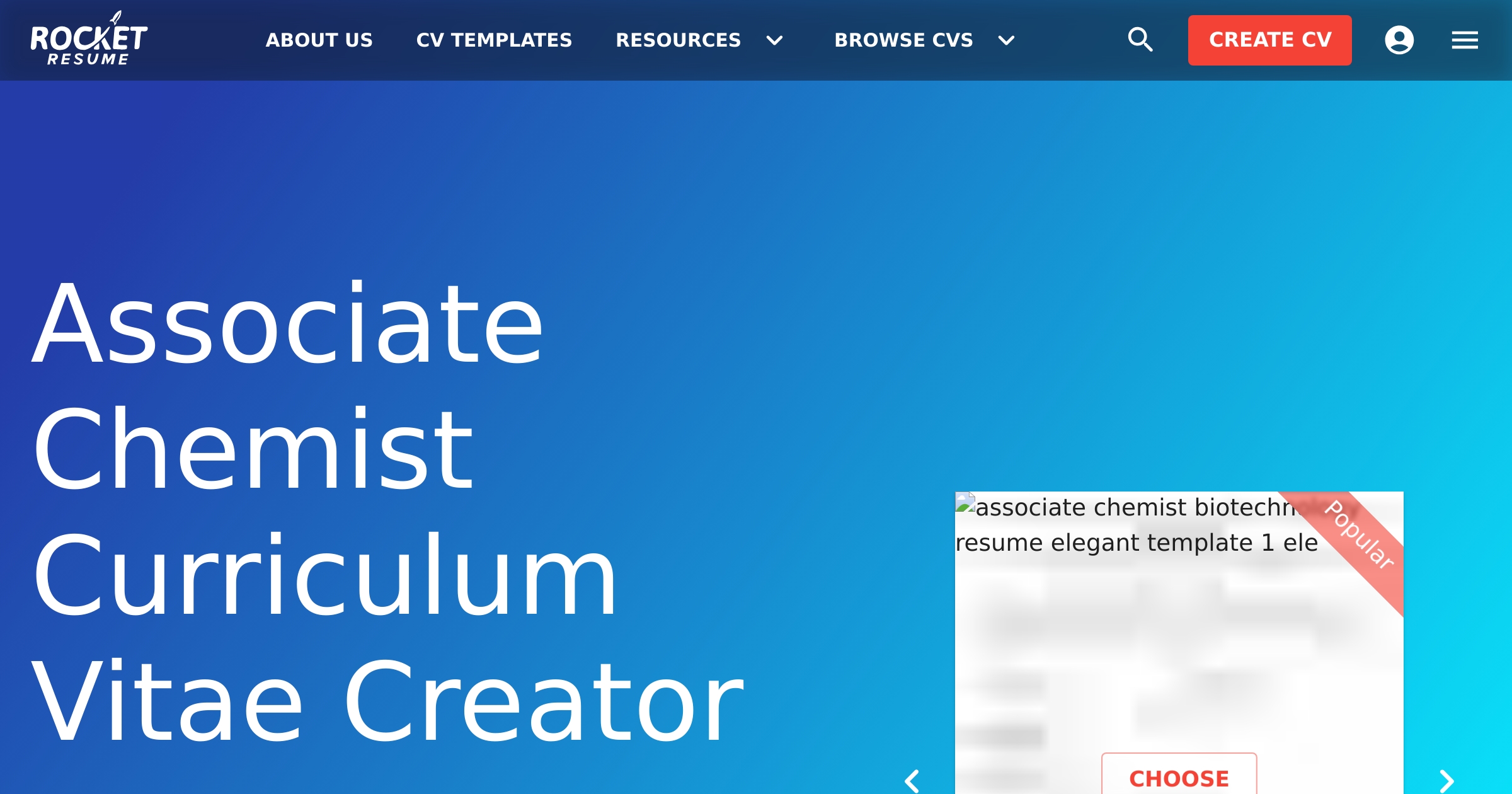 Associate Chemist CV Creator | Rocket Resume