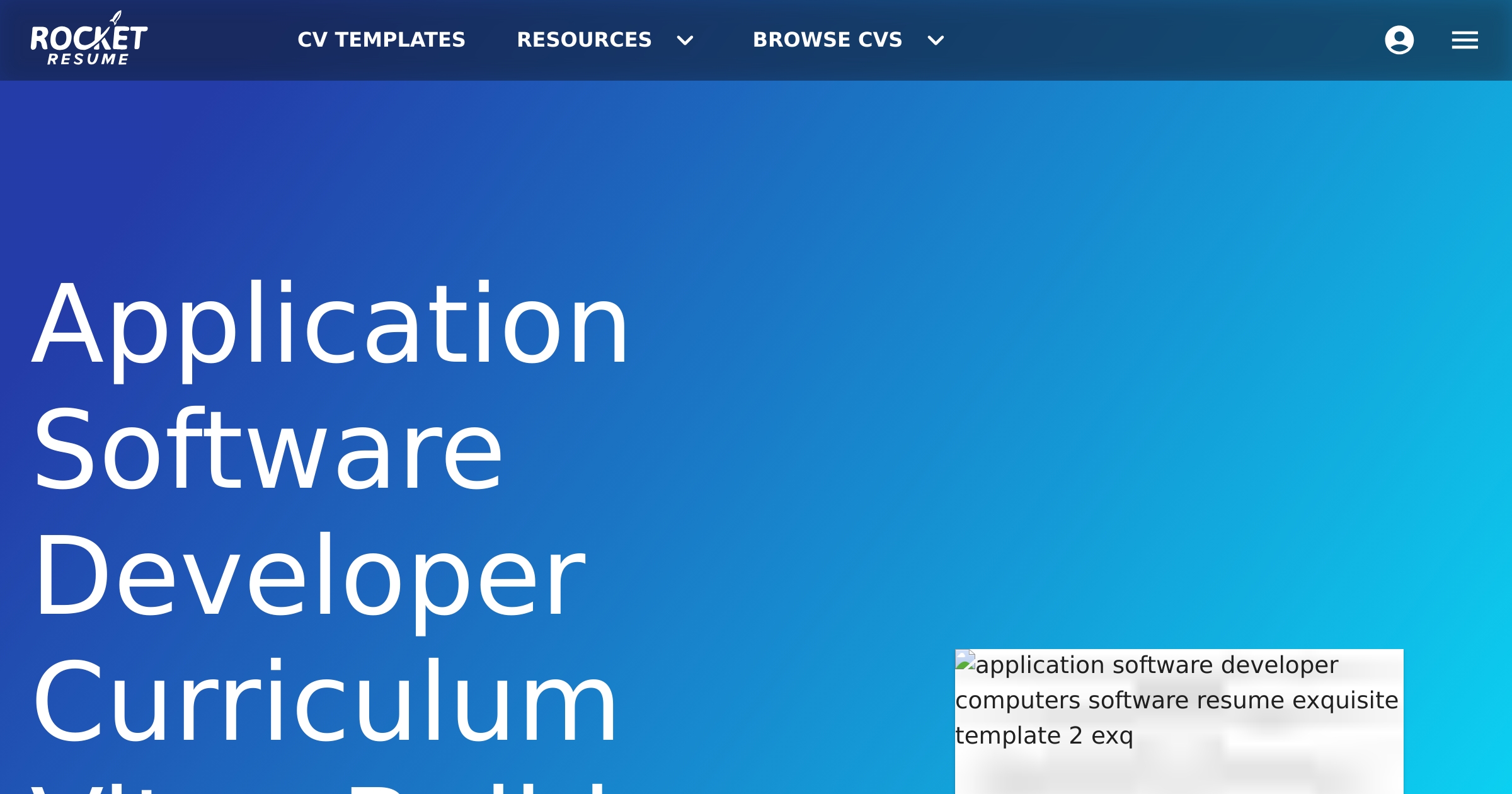 Application Software Developer CV Builder | Rocket Resume