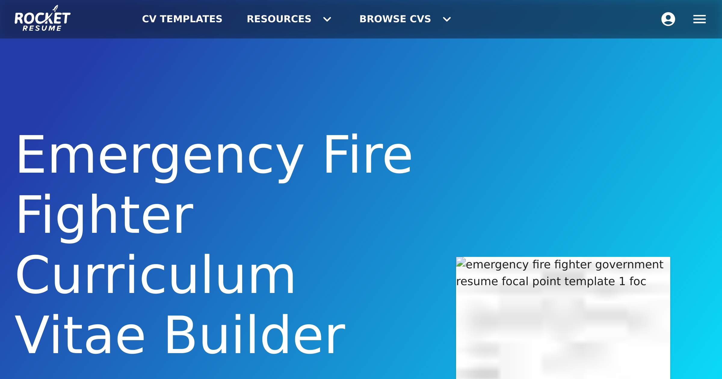 Cv Ramus Fire Emergency Fire Fighter CV Builder | Rocket Resume
