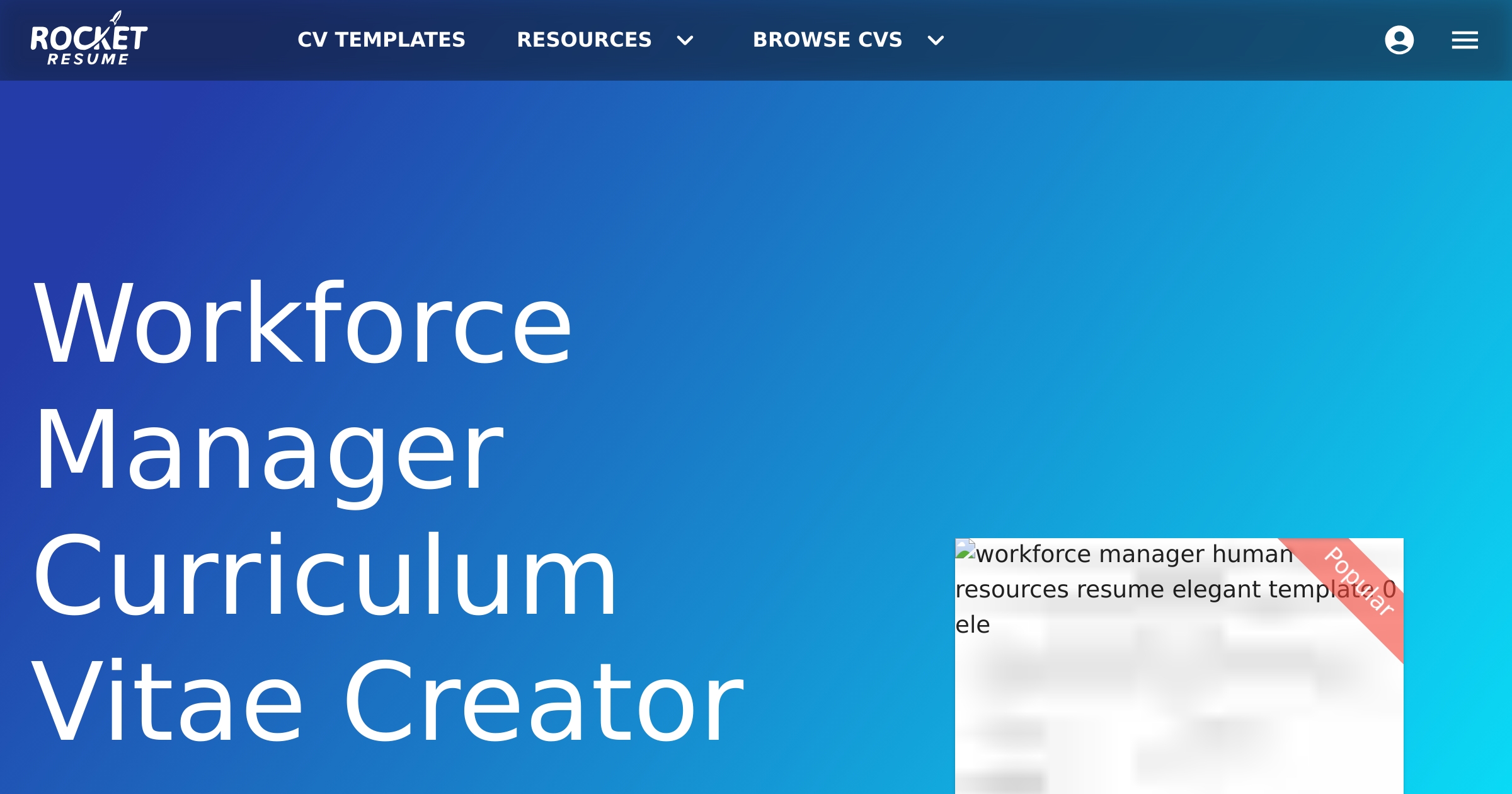 Workforce Manager CV Creator | Rocket Resume