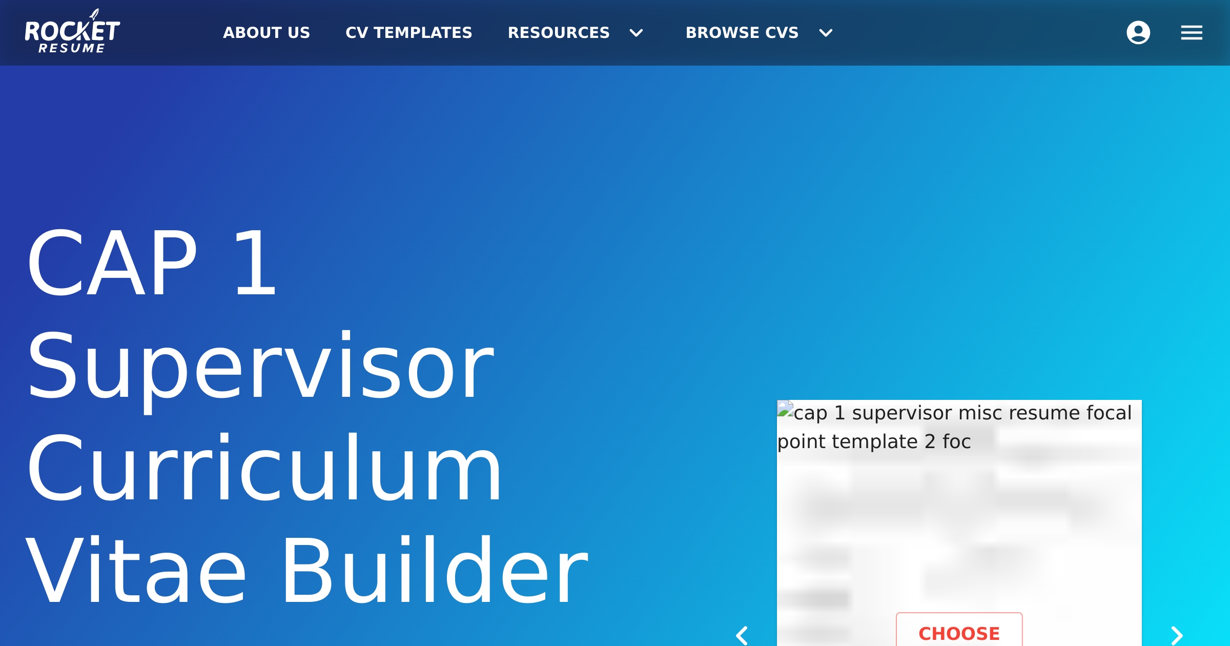 CAP 1 Supervisor CV Builder | Rocket Resume