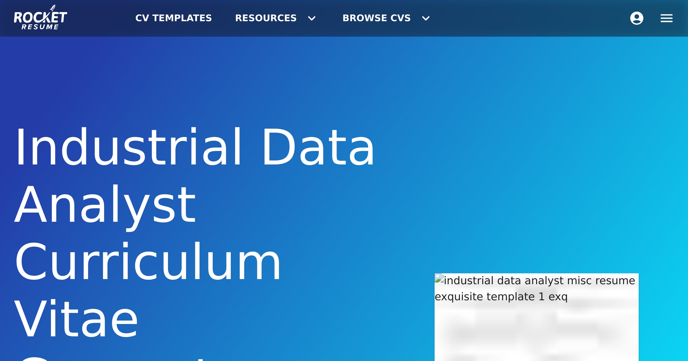 Industrial Data Analyst CV Generator | Rocket Resume