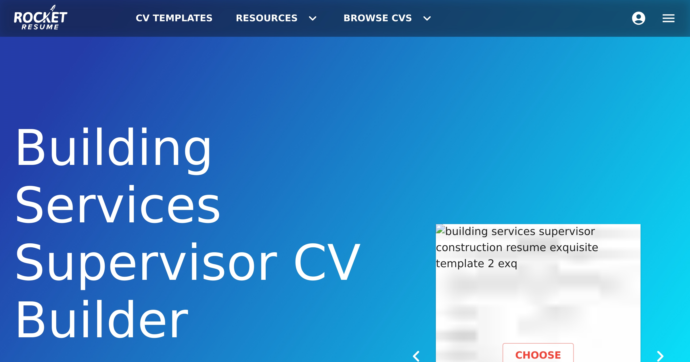 Building Services Supervisor CV Builder | Rocket Resume