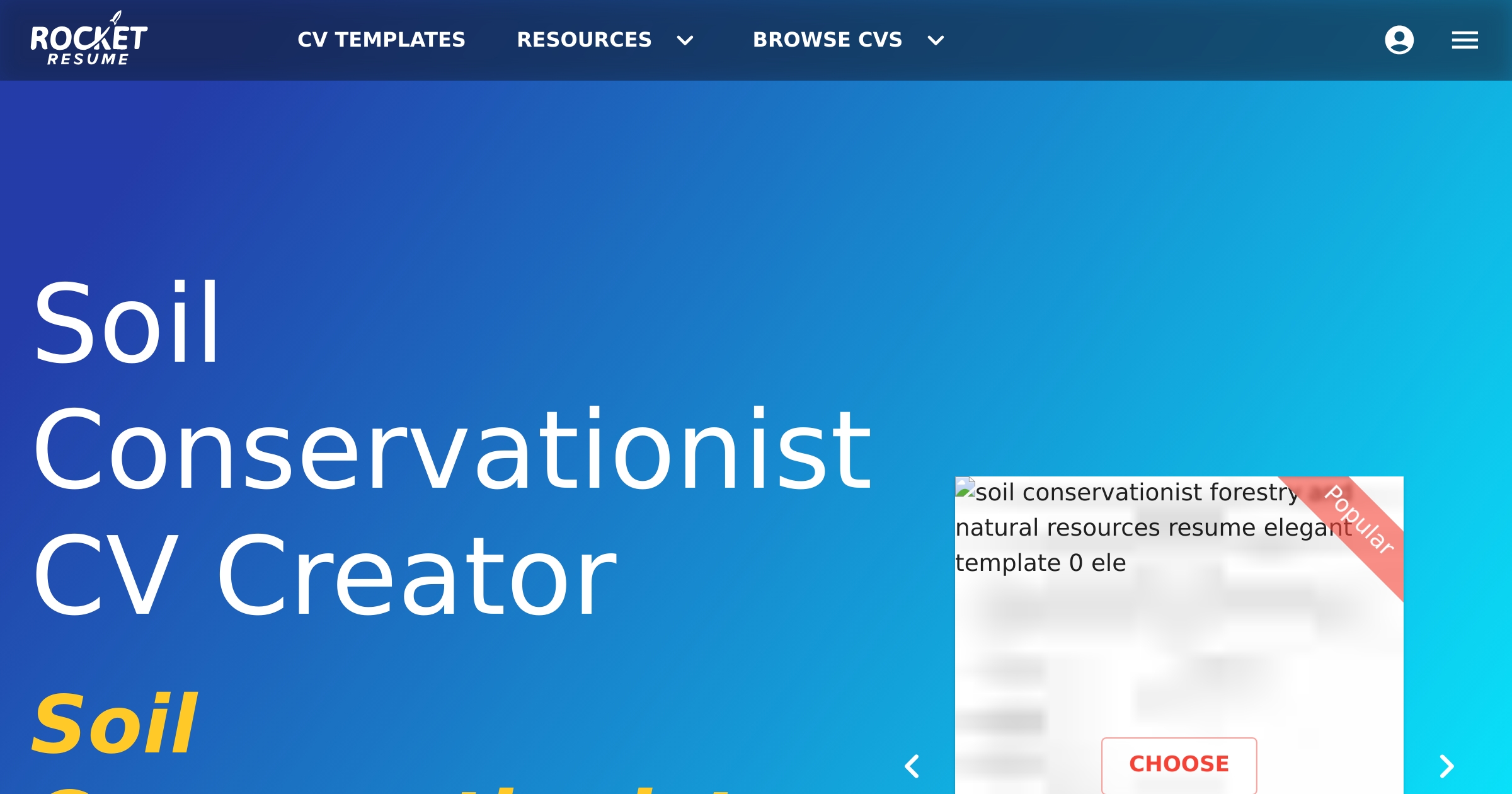 Soil Conservationist CV Creator | Rocket Resume