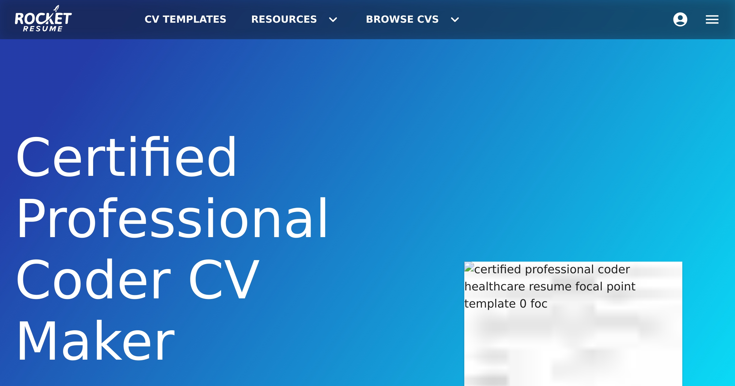 Certified Professional Coder CV Maker | Rocket Resume