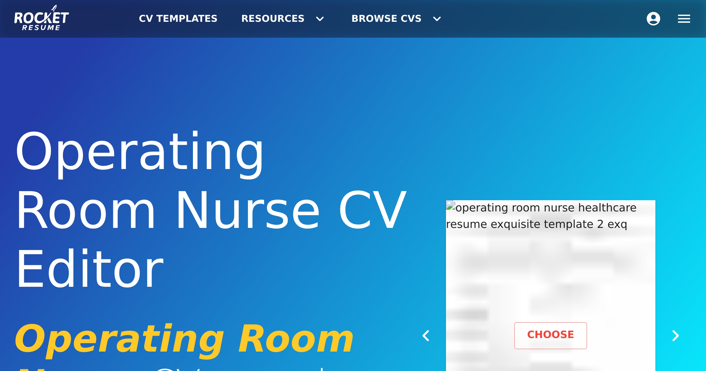 Operating Room Nurse CV Editor | Rocket Resume