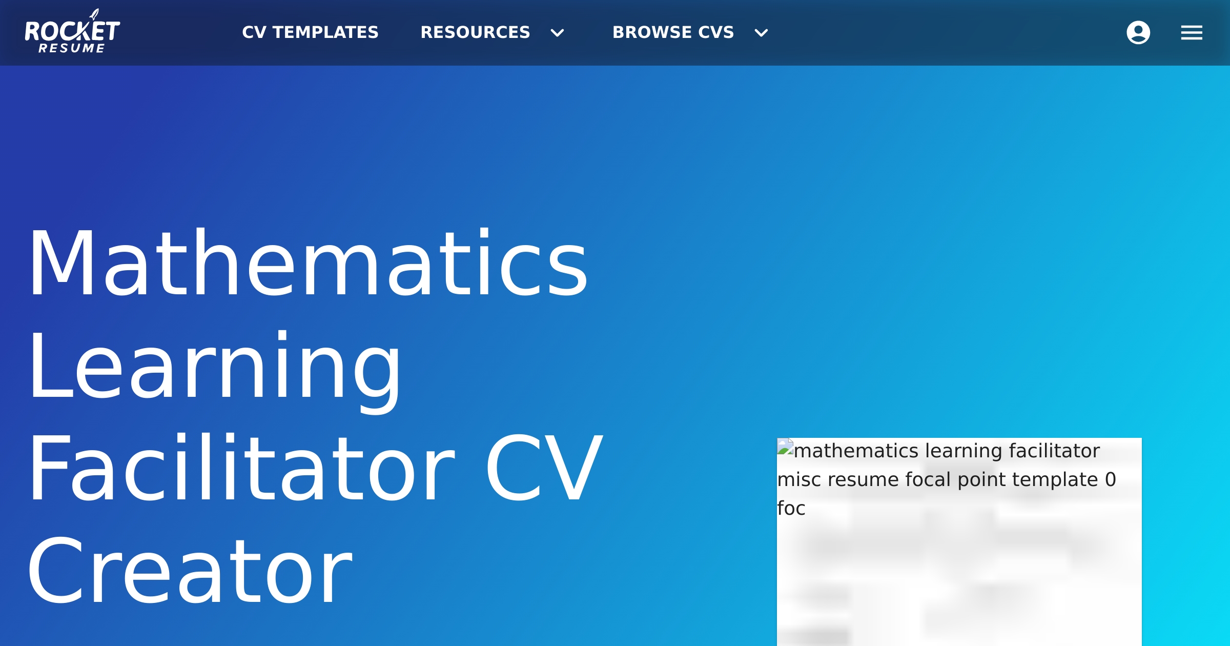 Marc Besson Cv Math Mathematics Learning Facilitator CV Creator | Rocket Resume
