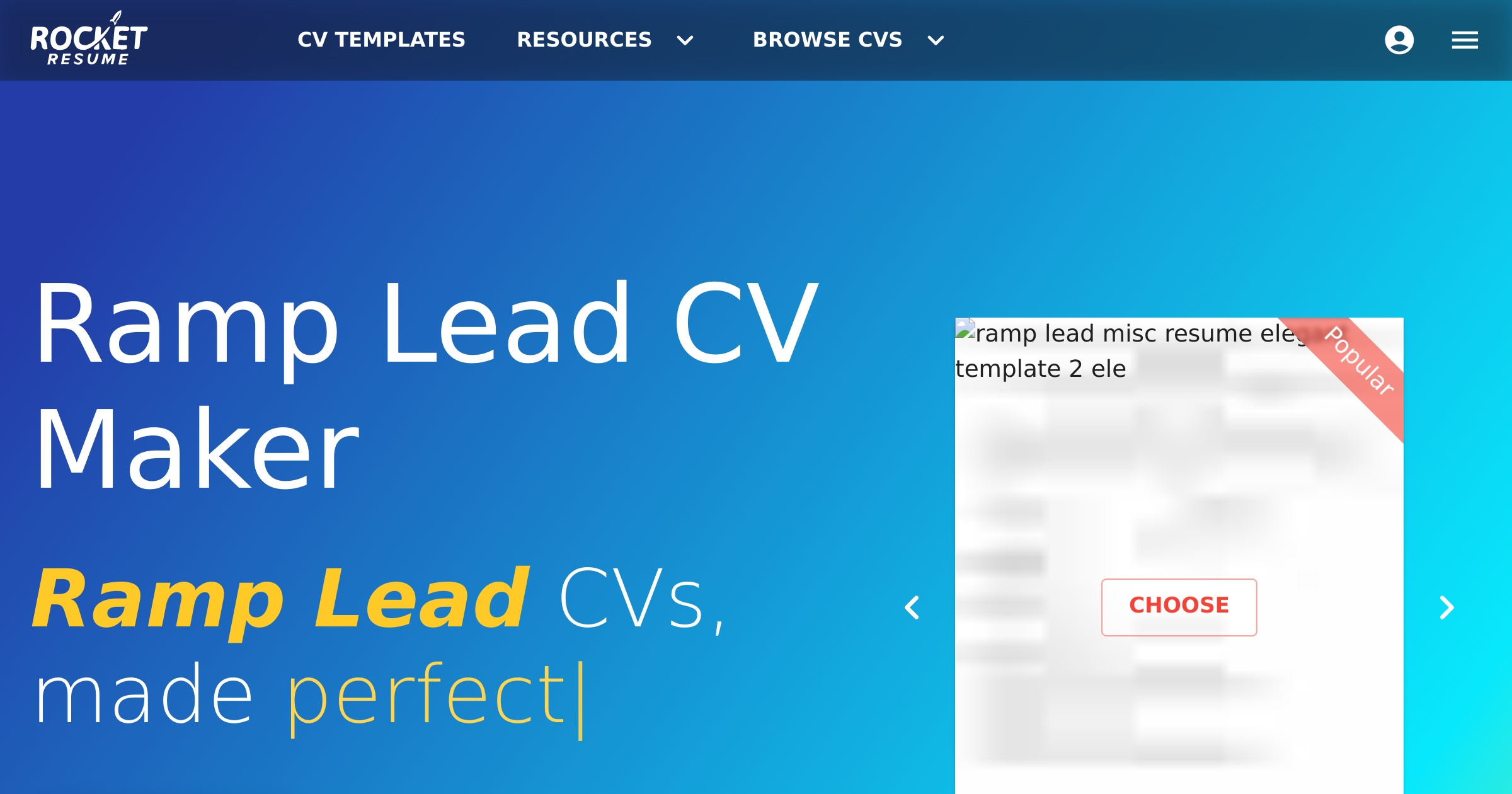 Cv Ramp Example Ramp Lead CV Maker | Rocket Resume