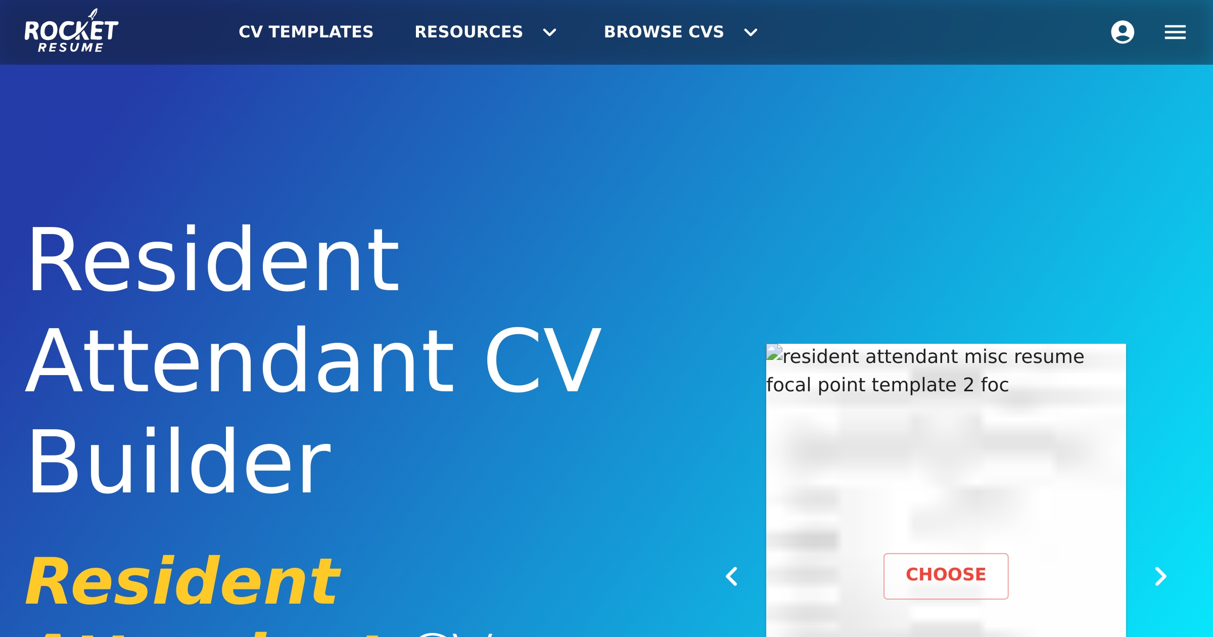 Resident Attendant CV Builder | Rocket Resume