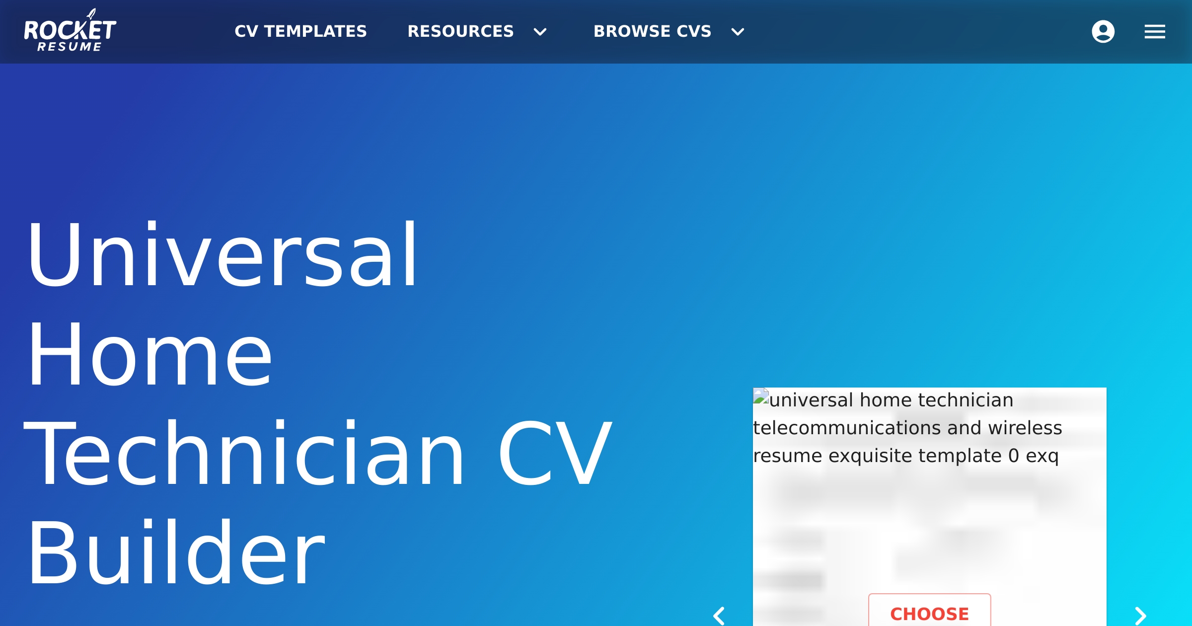 Universal Home Technician CV Builder | Rocket Resume