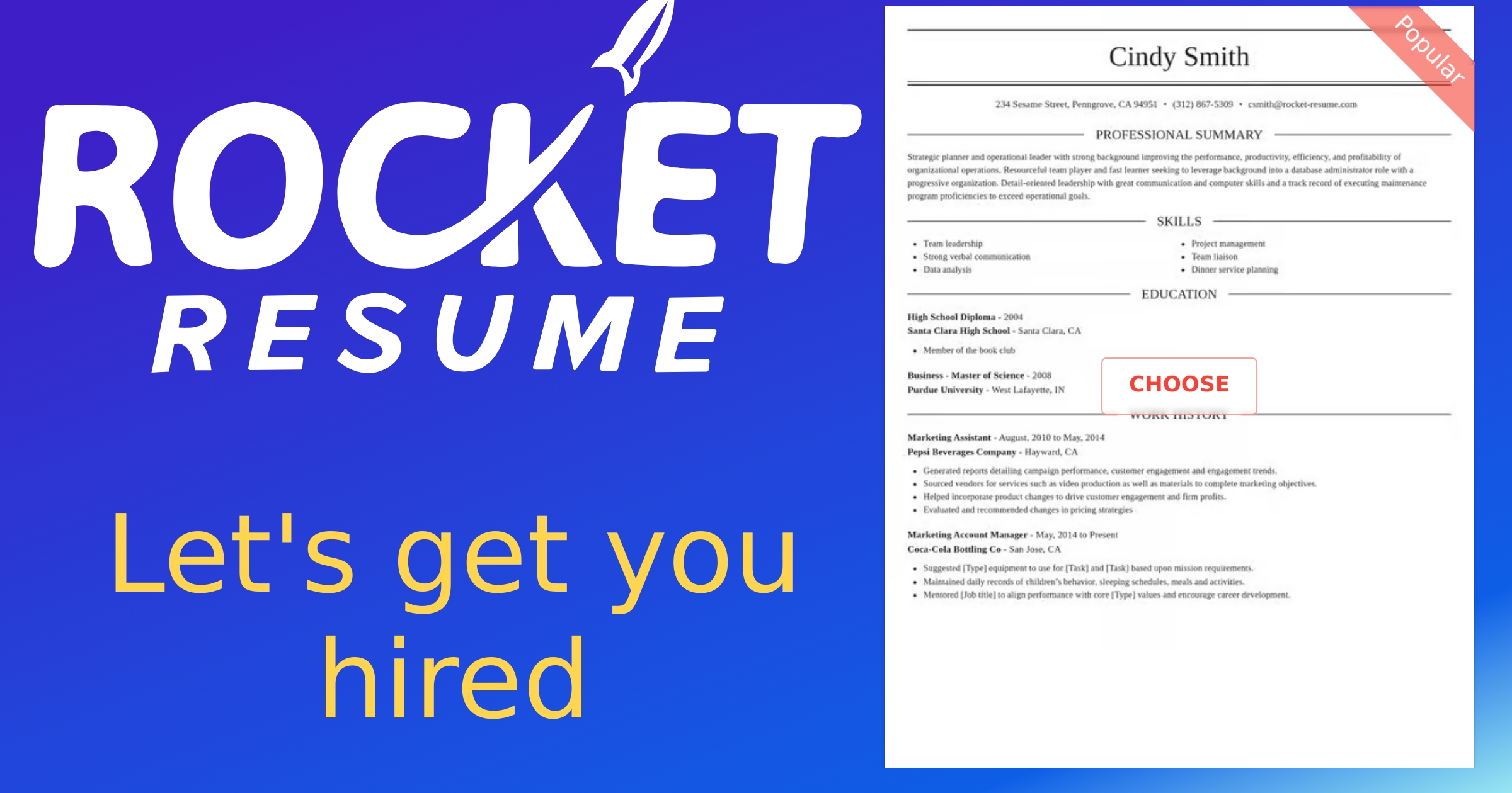 Build Your Resume, Free Templates & Examples | Rocket Resume