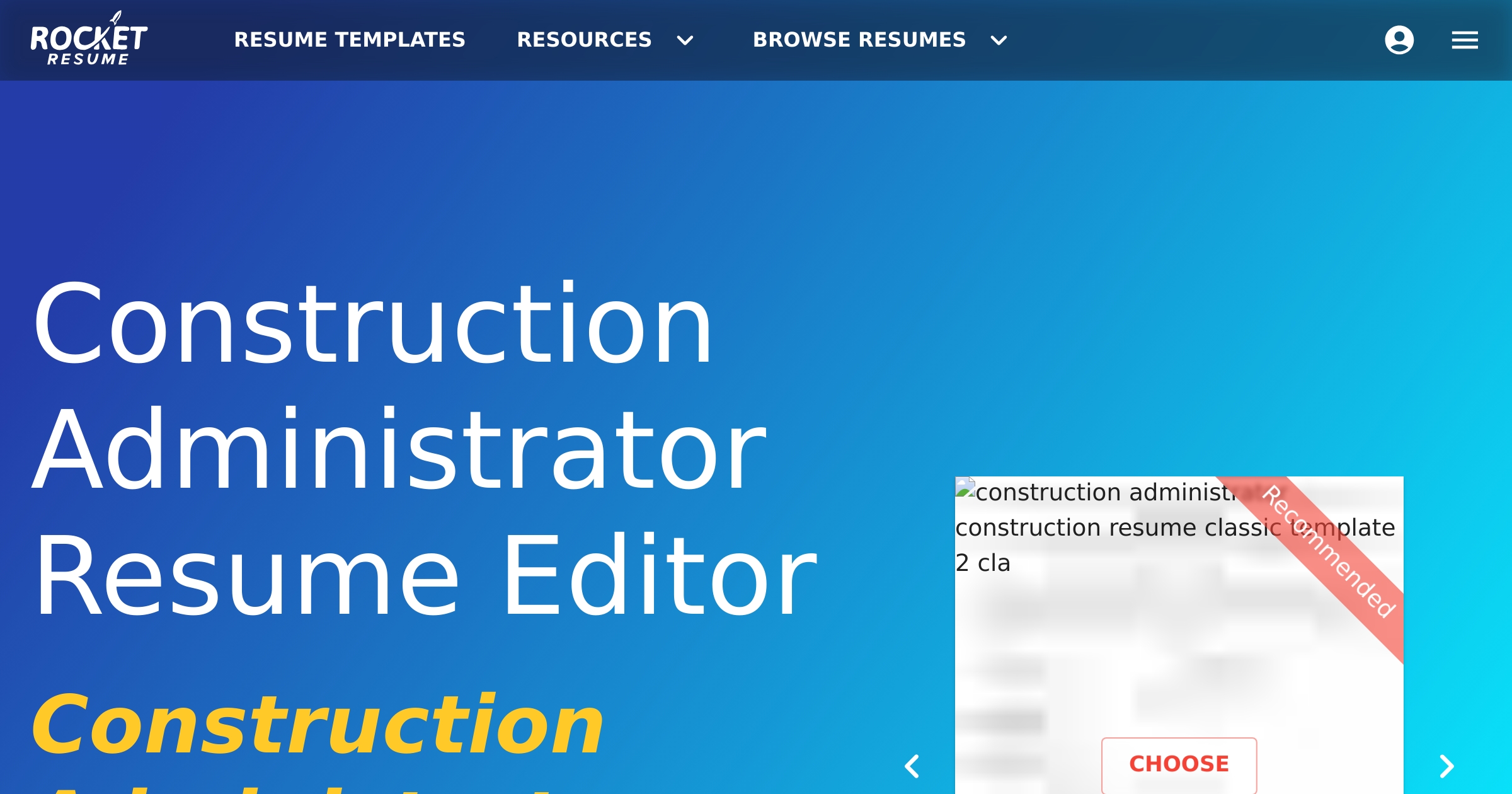 Construction Administrator Resume Editor | Rocket Resume