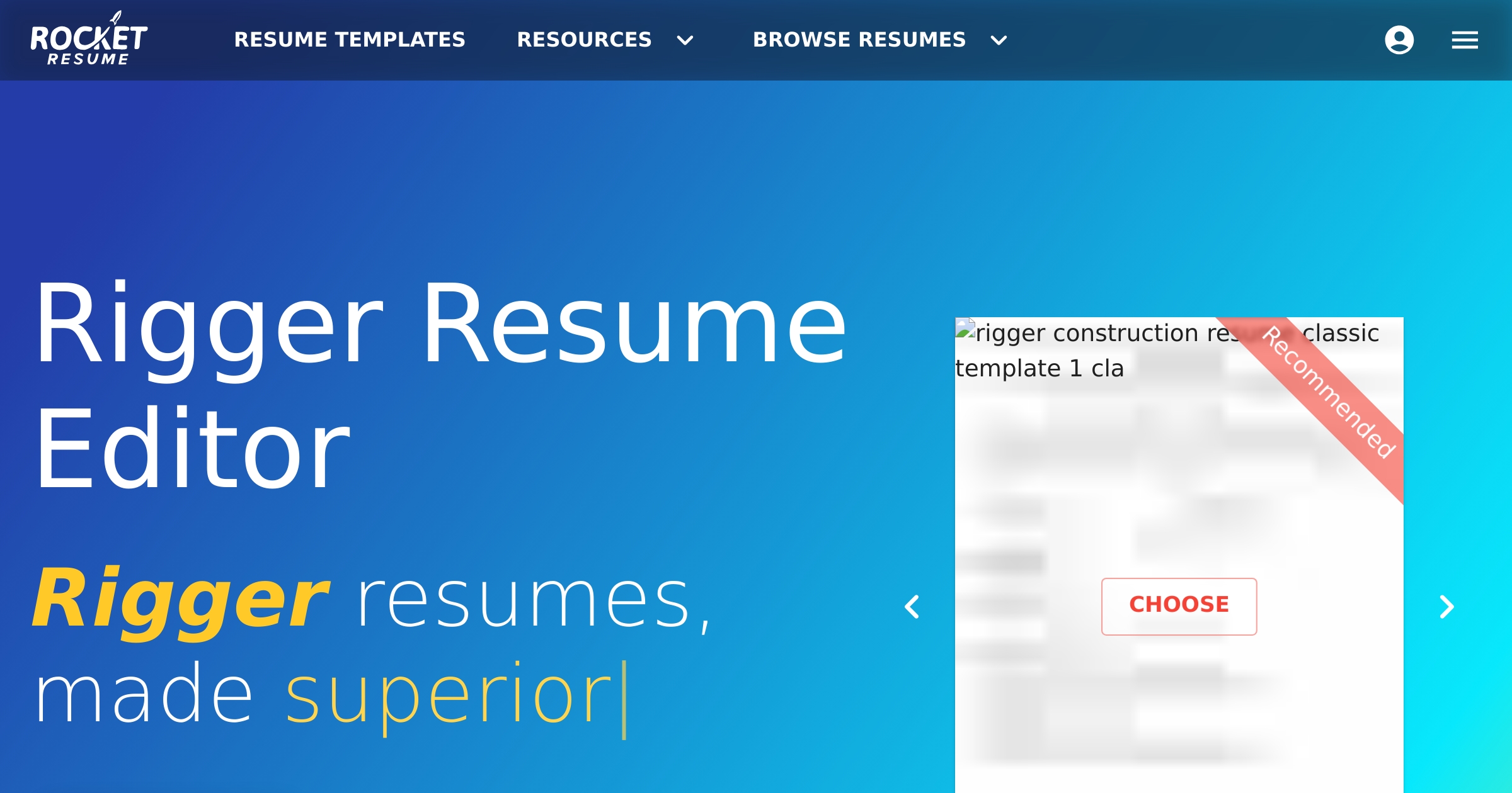 Rigger Resume Editor | Rocket Resume