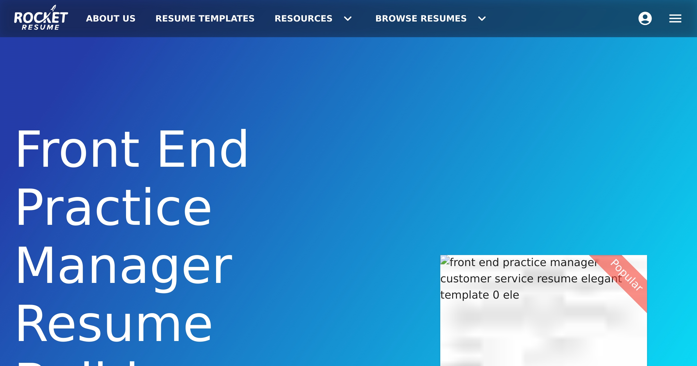 Front End Practice Manager Resume Builder | Rocket Resume