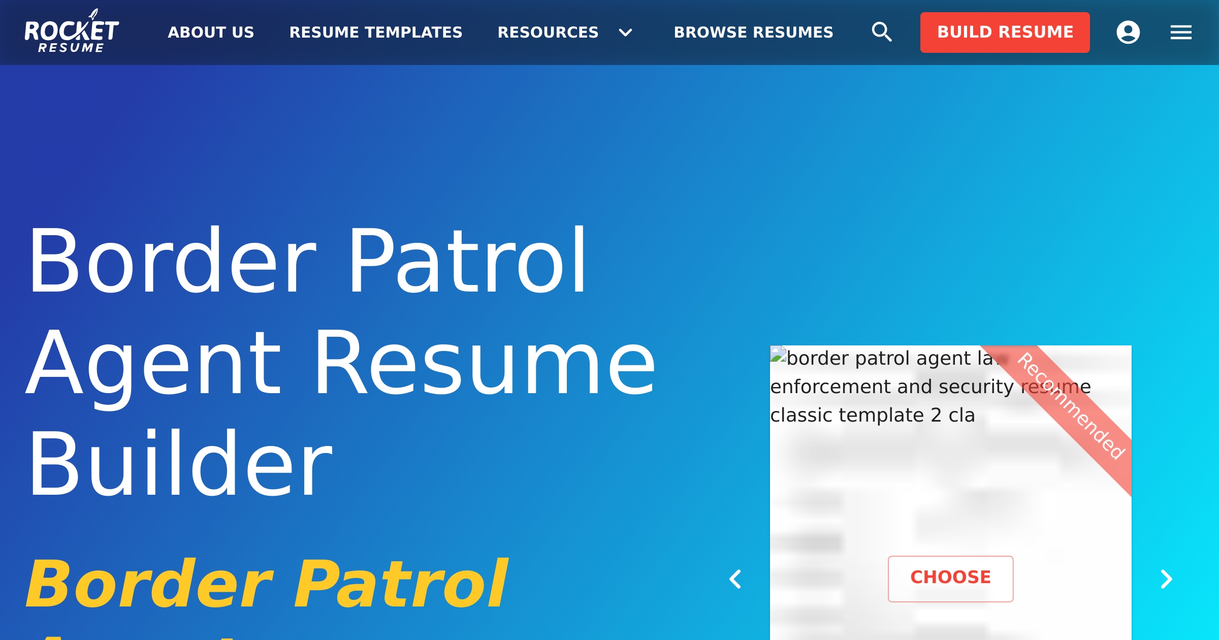 Border Patrol Agent Resume Builder | Rocket Resume