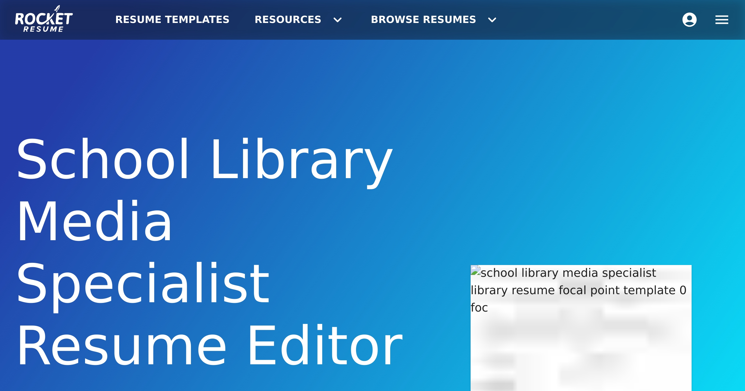 School Library Media Specialist Resume Editor | Rocket Resume