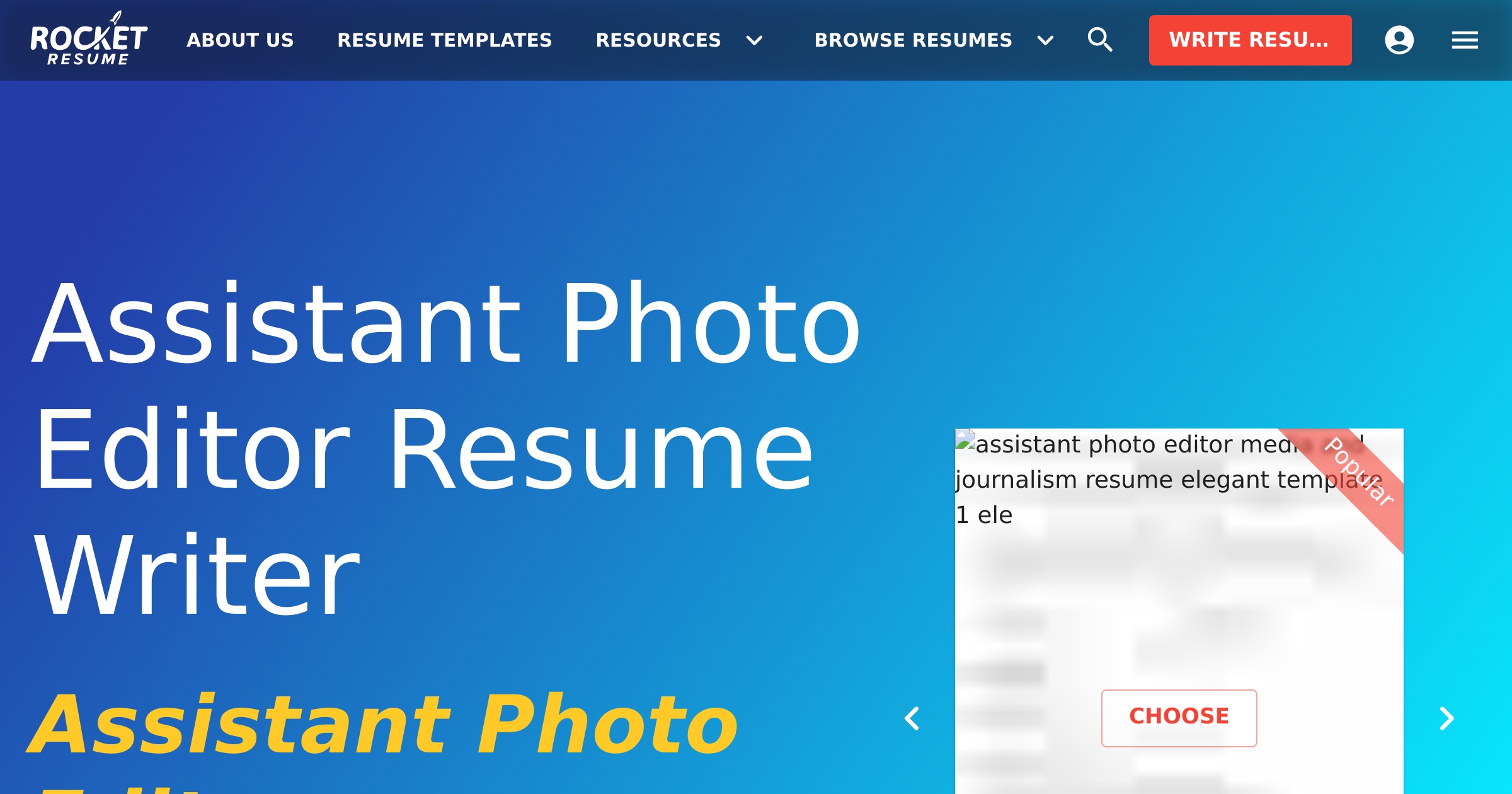 Assistant Photo Editor Resume Writer | Rocket Resume