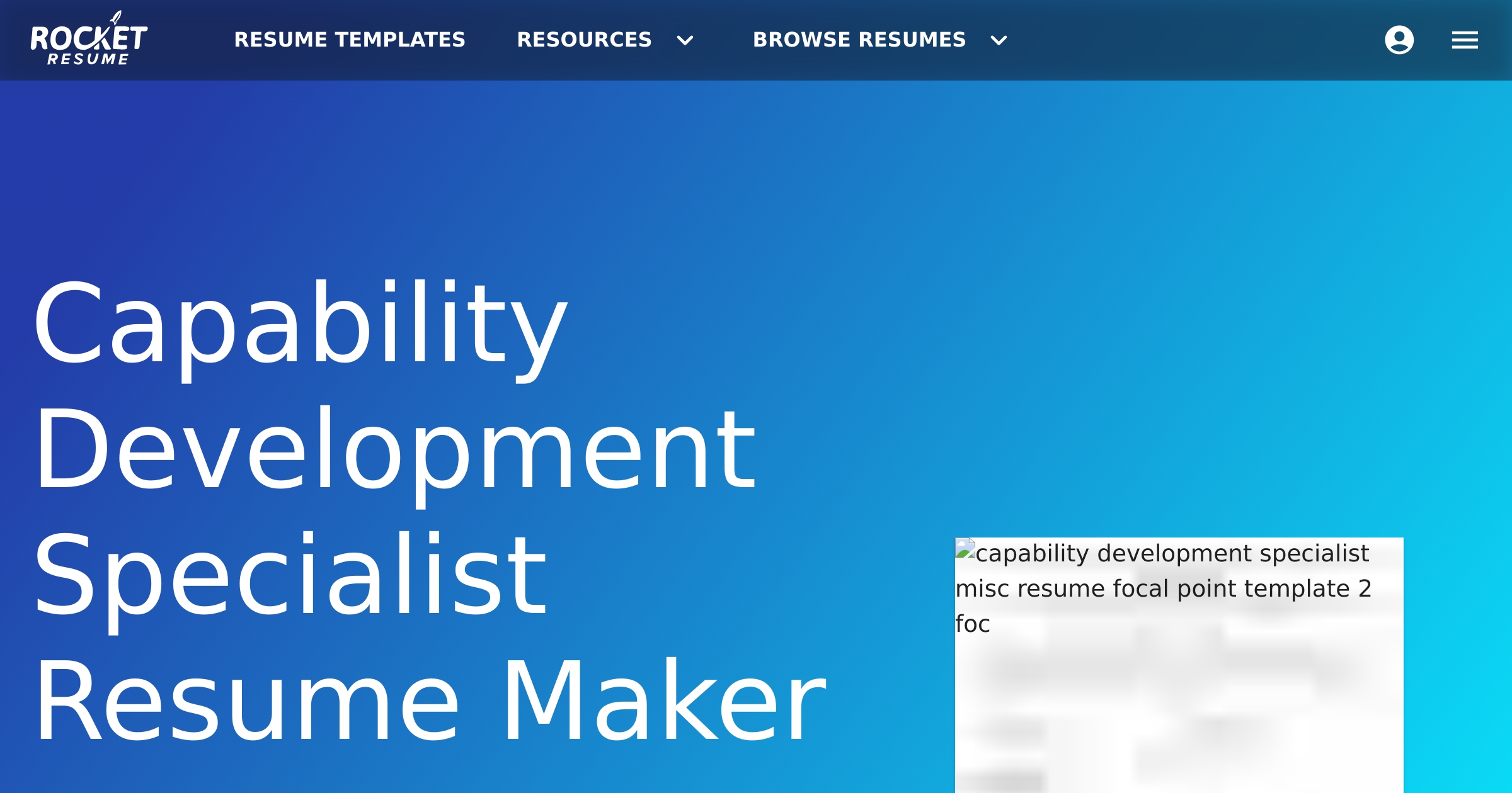 Capability Development Specialist Resume Maker | Rocket Resume