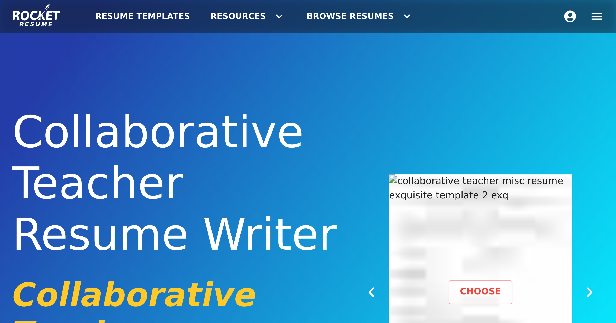 Collaborative Cv Writing Collaborative Teacher Resume Writer | Rocket Resume