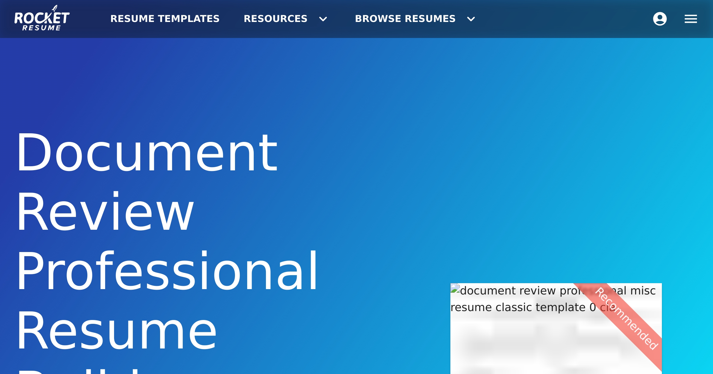 Document Review Professional Resume Builder | Rocket Resume
