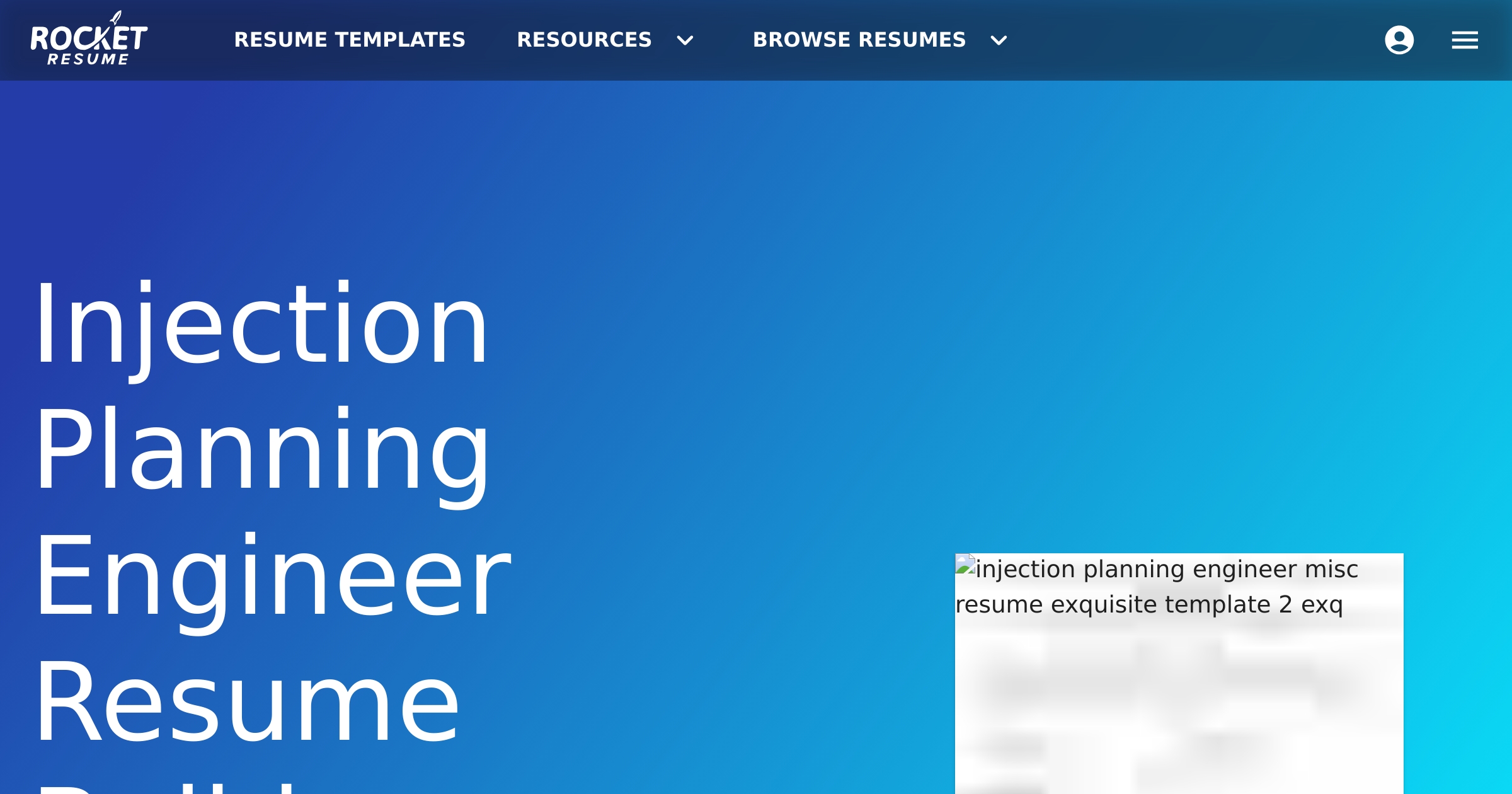 Resima Inj Injection Planning Engineer Resume Builder | Rocket Resume