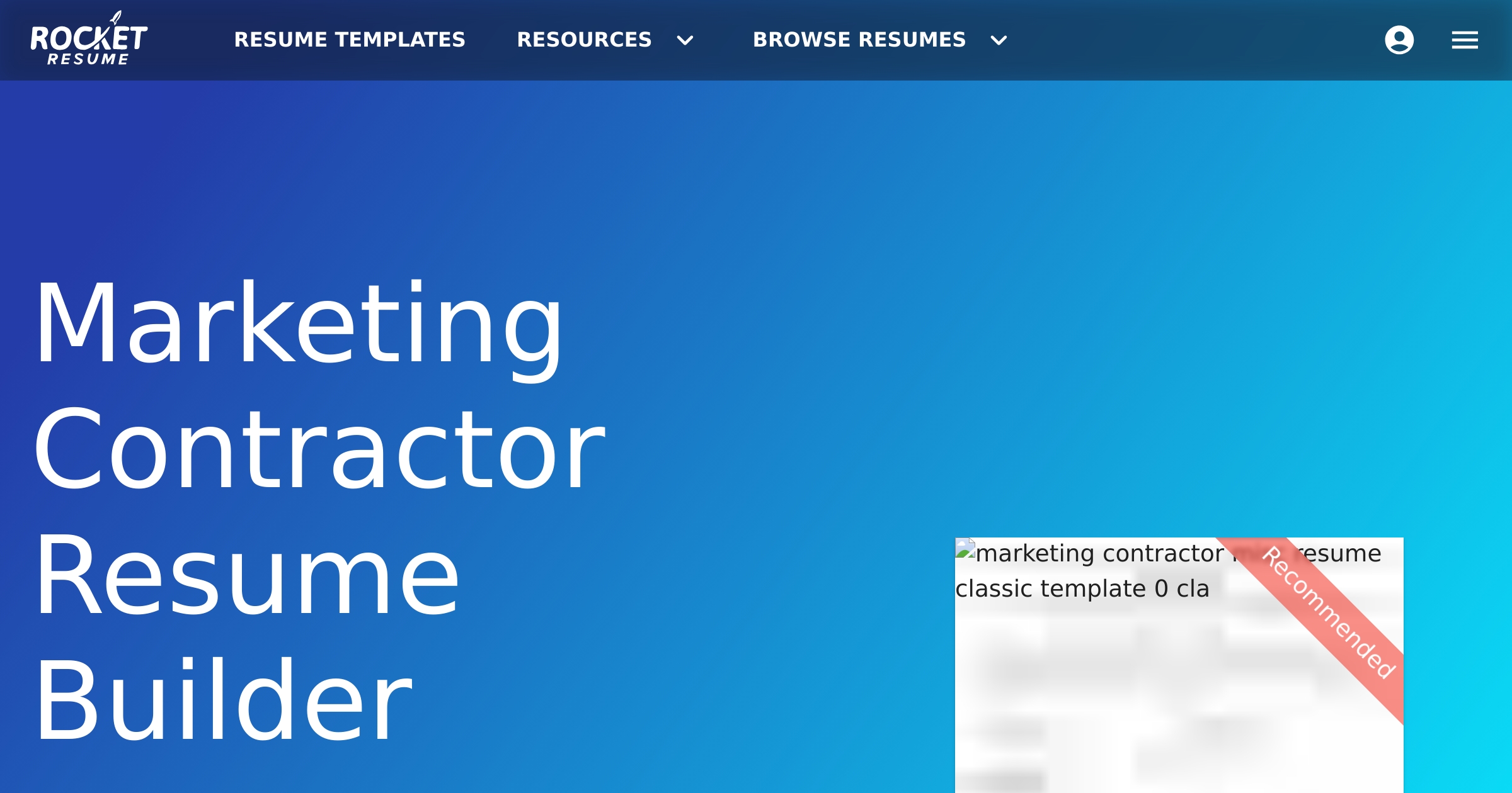 Marketing Contractor Resume Builder | Rocket Resume