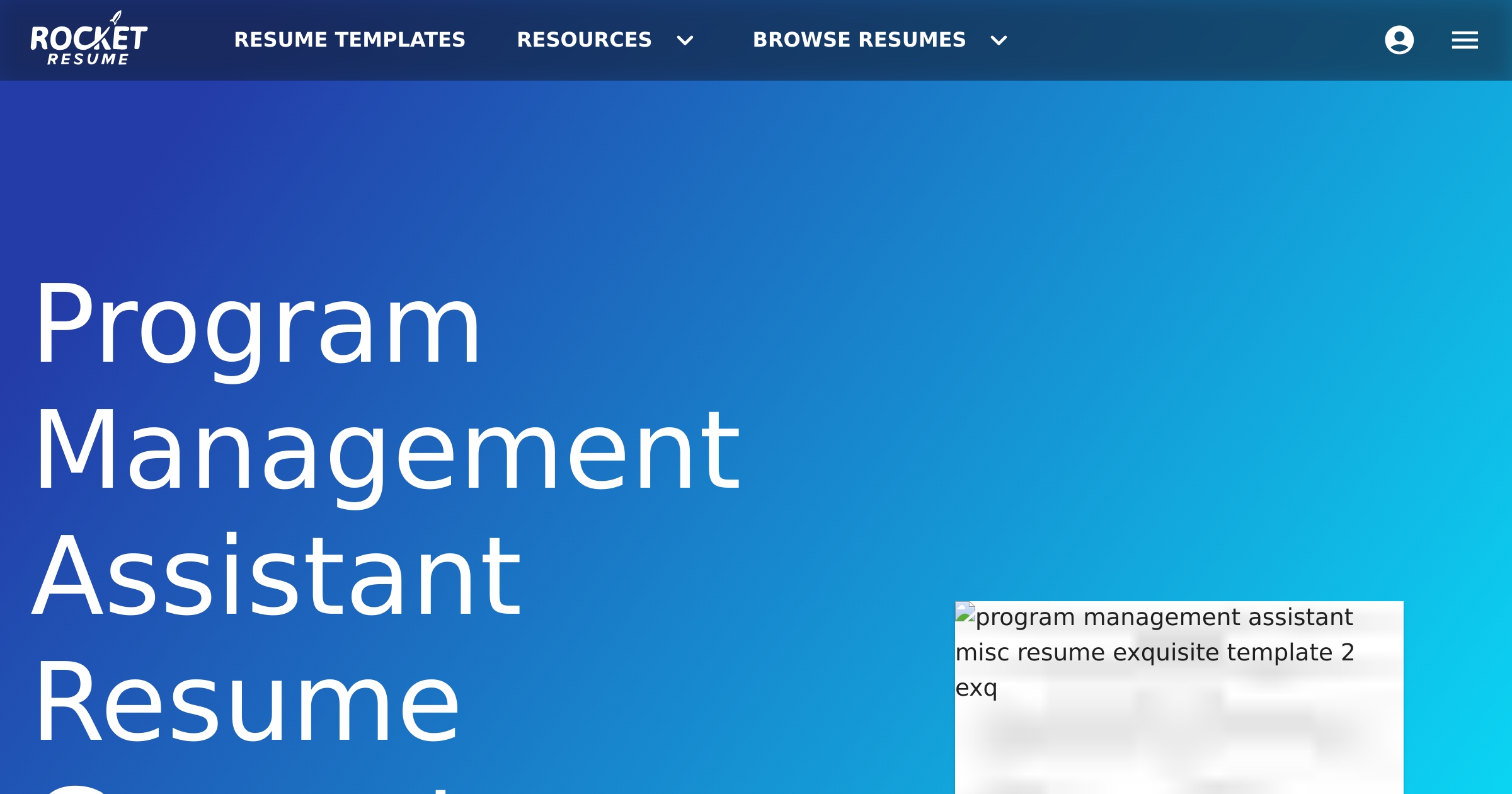 Program Management Assistant Resume Generator | Rocket Resume