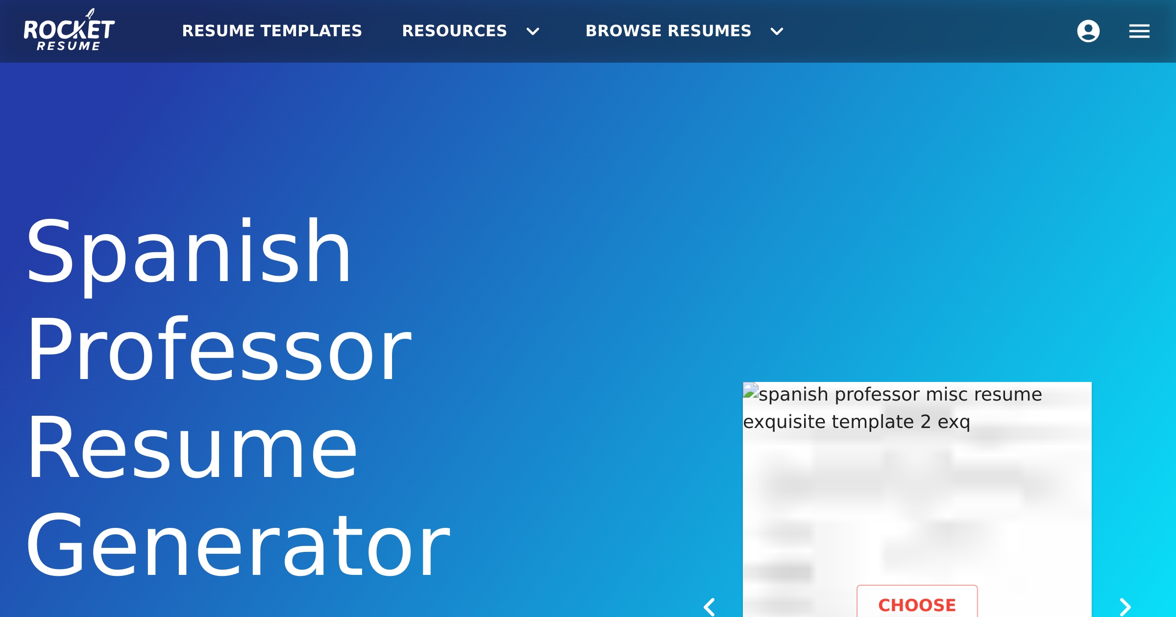 Spanish Professor Resume Generator | Rocket Resume