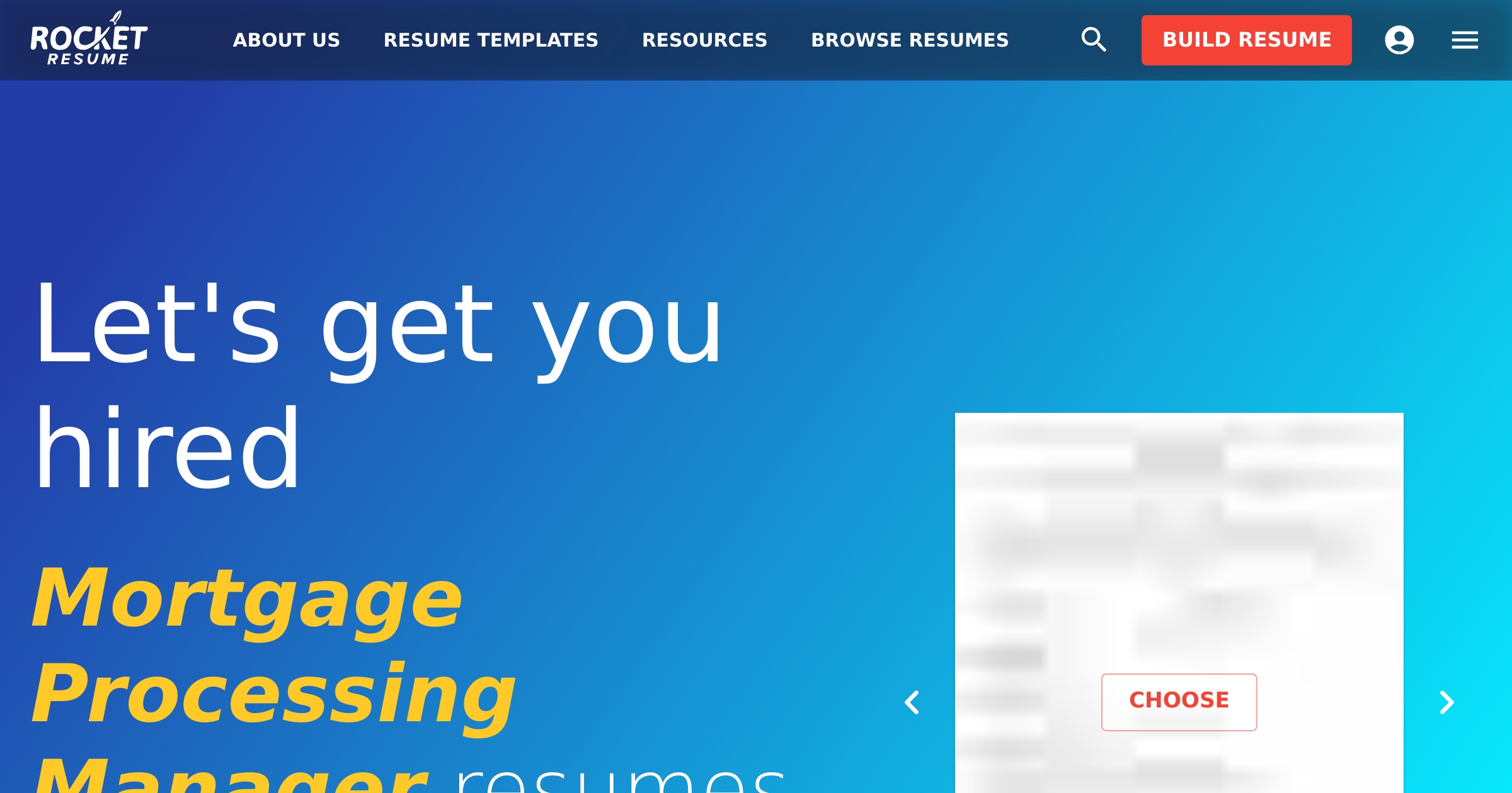 Mortgage Processing Manager Resume Builder | Rocket Resume
