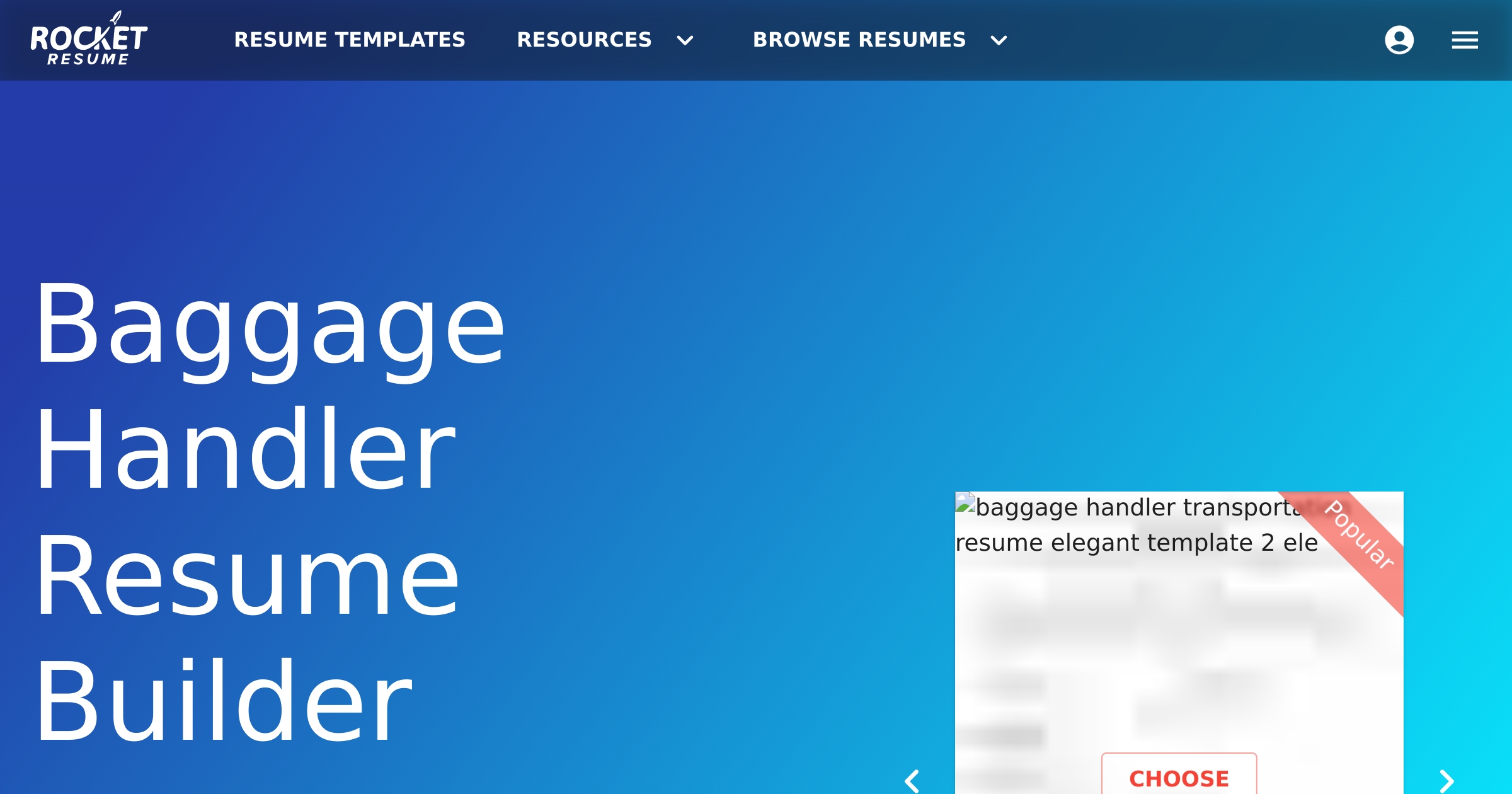 Baggage Handler Resume Builder | Rocket Resume