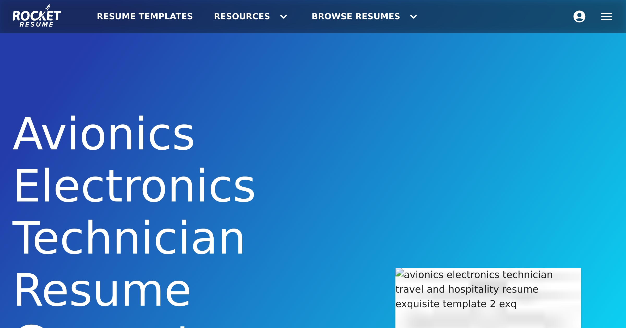 Avionics Electronics Technician Resume Generator | Rocket Resume