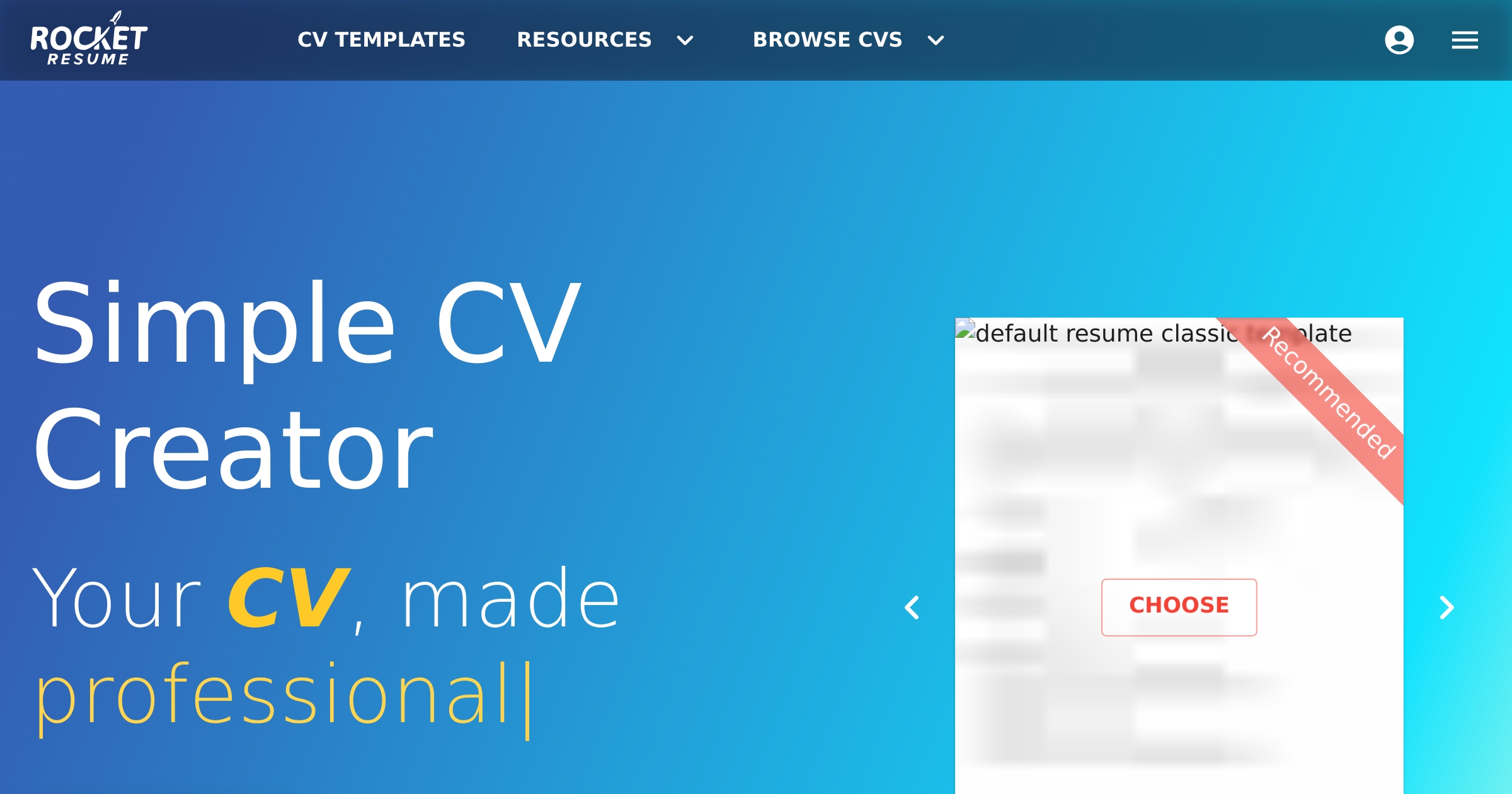 Create Your CV, Free Templates & Examples | Rocket Resume