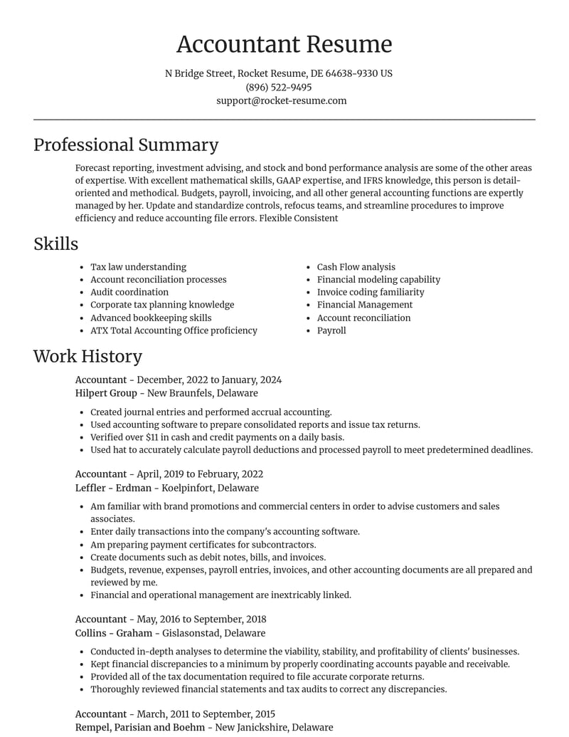 accountant accounting and finance resume focal point template 0 foc