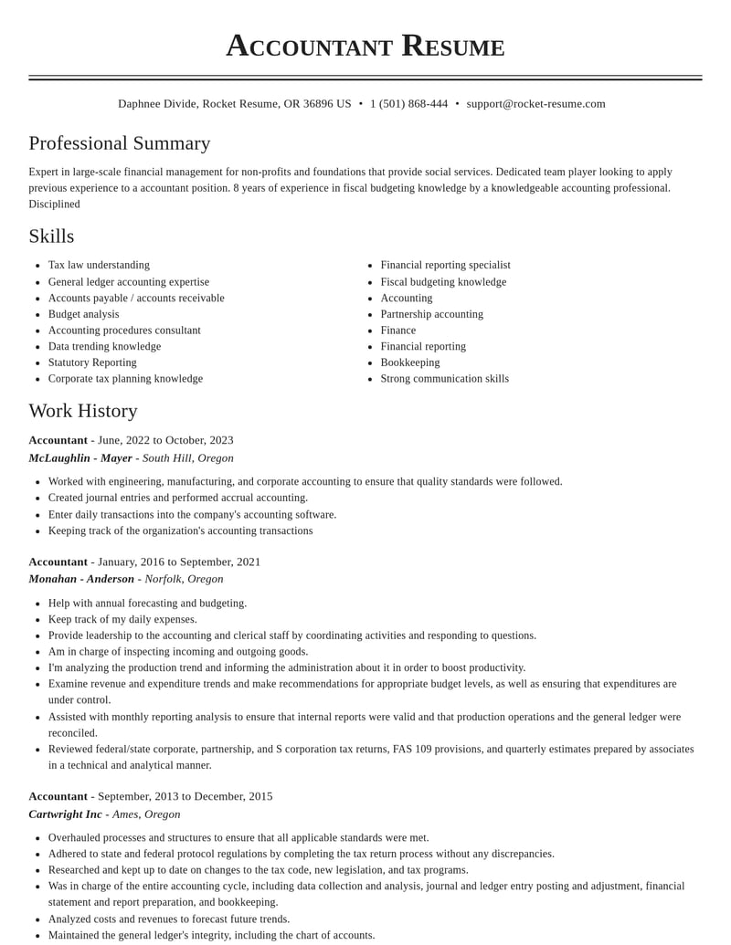 accountant accounting and finance resume classic template 2 cla