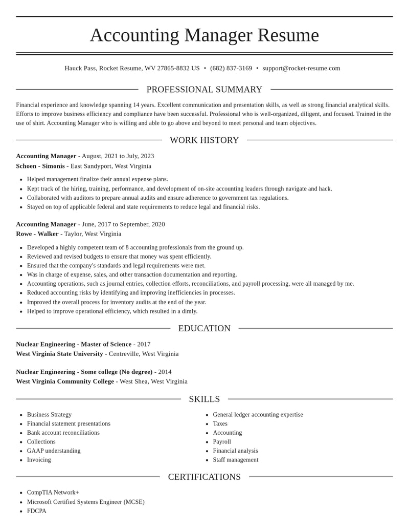 accounting manager accounting and finance resume elegant template 0 ele