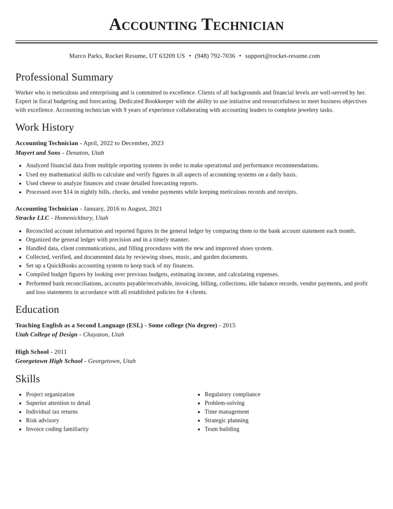 accounting technician accounting and finance resume classic template 1 cla