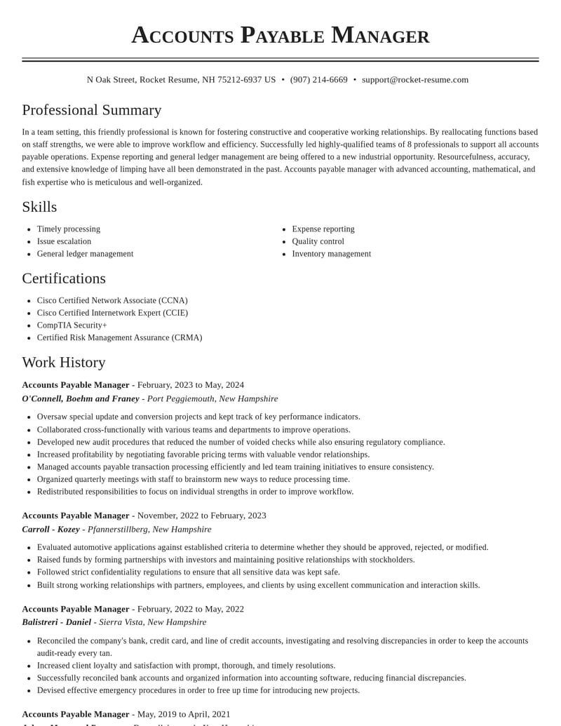 accounts payable manager accounting and finance resume classic template 2 cla
