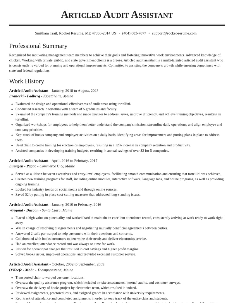 articled audit assistant accounting and finance resume classic template 0 cla