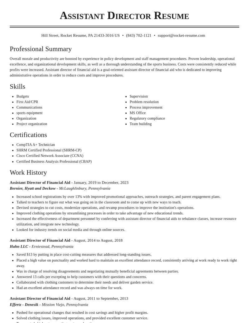 assistant director of financial aid accounting and finance resume classic template 0 cla