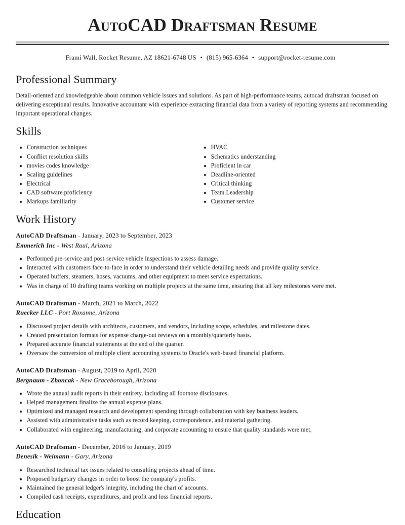 autocad draftsman accounting and finance resume classic template 2 cla