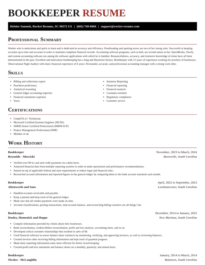 bookkeeper accounting and finance resume exquisite template 2 exq