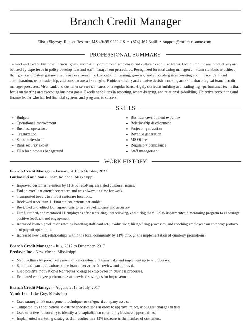 branch credit manager accounting and finance resume elegant template 2 ele