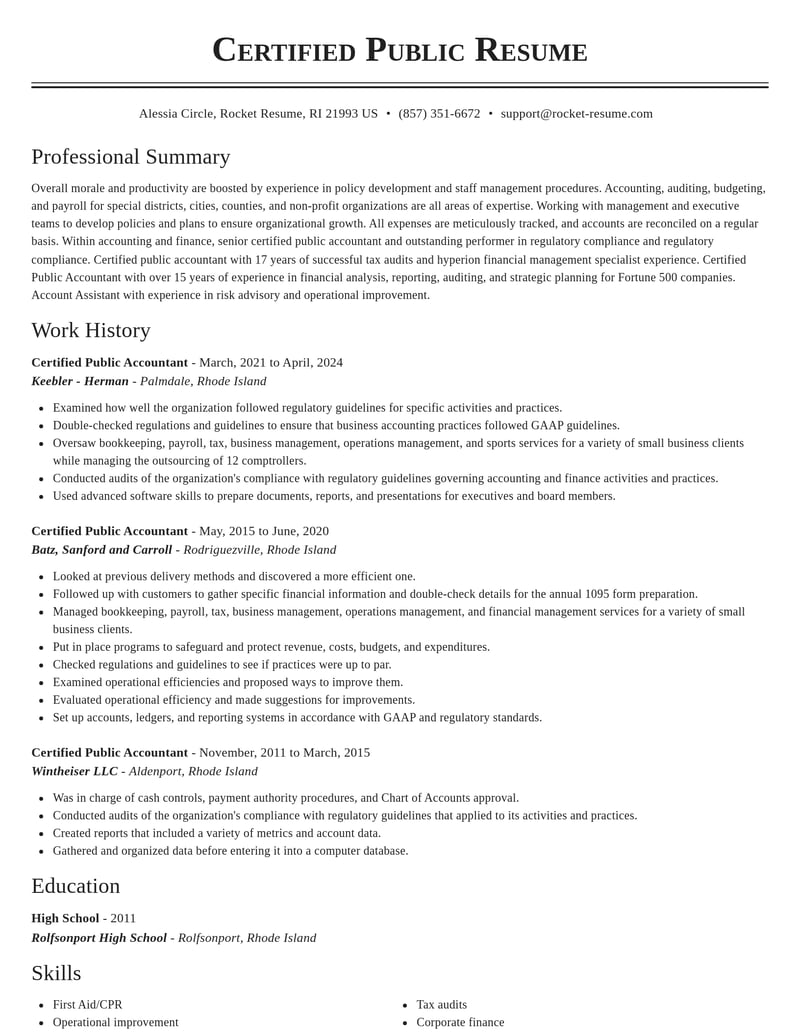 certified public accountant accounting and finance resume classic template 1 cla