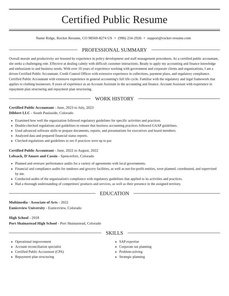 certified public accountant accounting and finance resume elegant template 1 ele