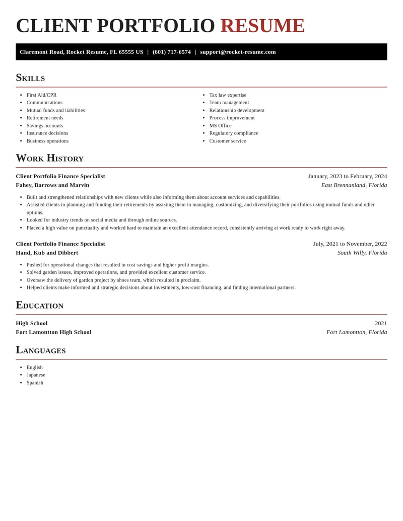 client portfolio finance specialist accounting and finance resume exquisite template 1 exq