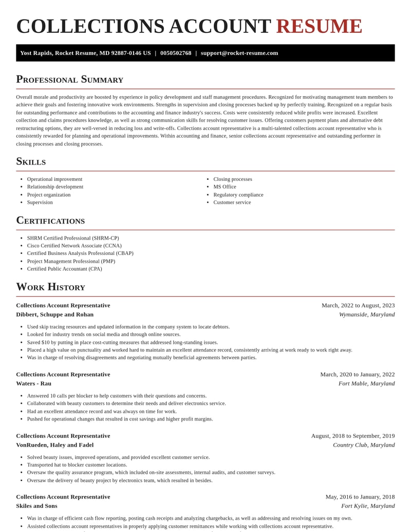 collections account representative accounting and finance resume exquisite template 0 exq