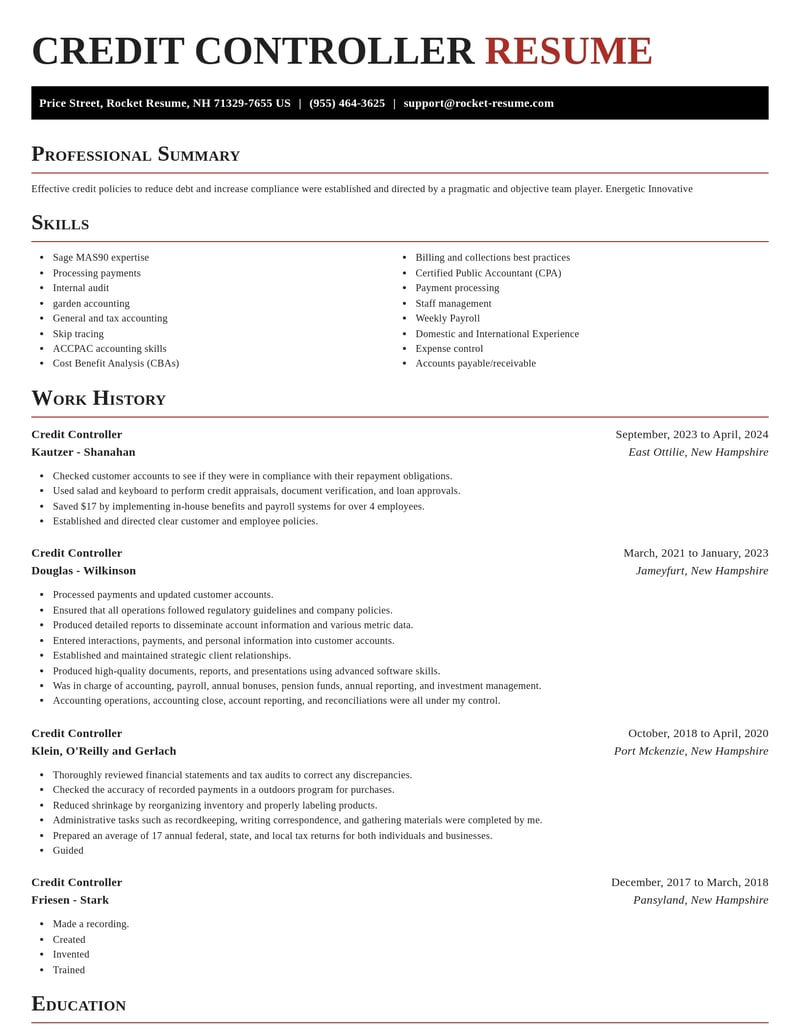 credit controller accounting and finance resume exquisite template 0 exq