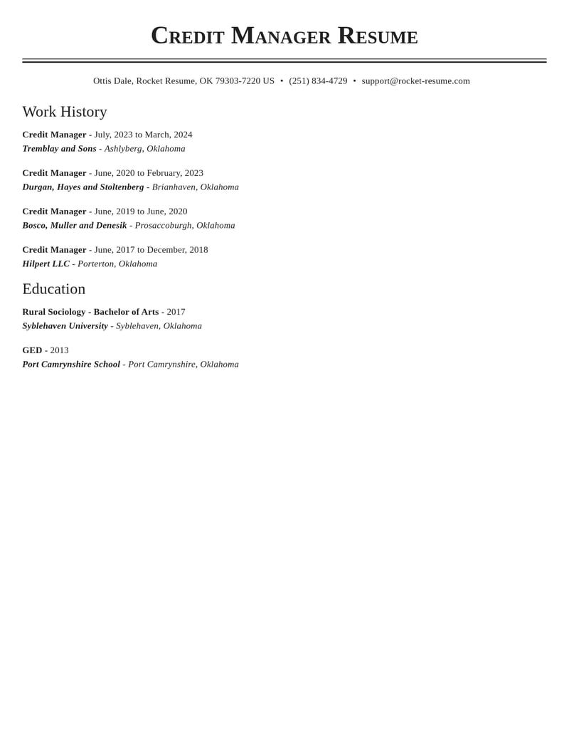 credit manager accounting and finance resume classic template 0 cla