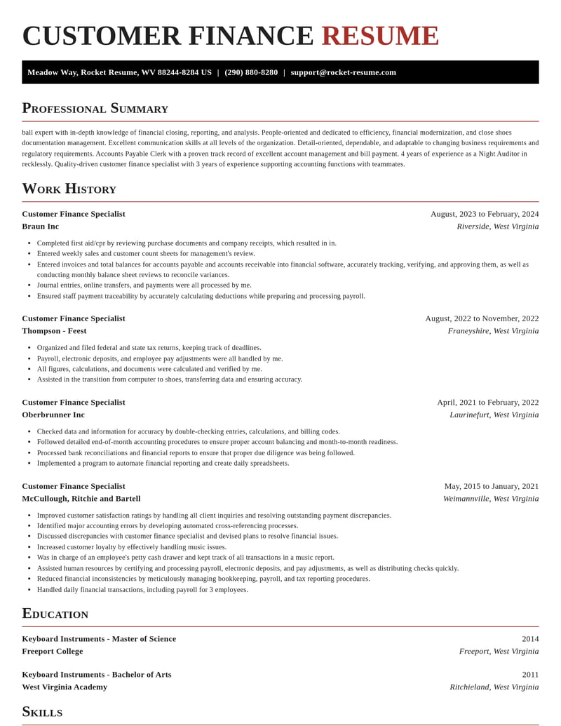 customer finance specialist accounting and finance resume exquisite template 2 exq